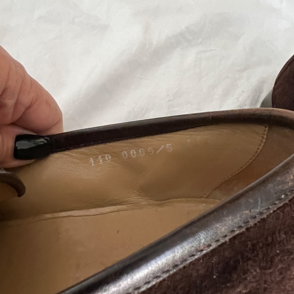 Men's Gucci Brown Swede Classic Style Loafers Gold Horseshoe Bit 41.5/8.5 - Picture 9 of 14